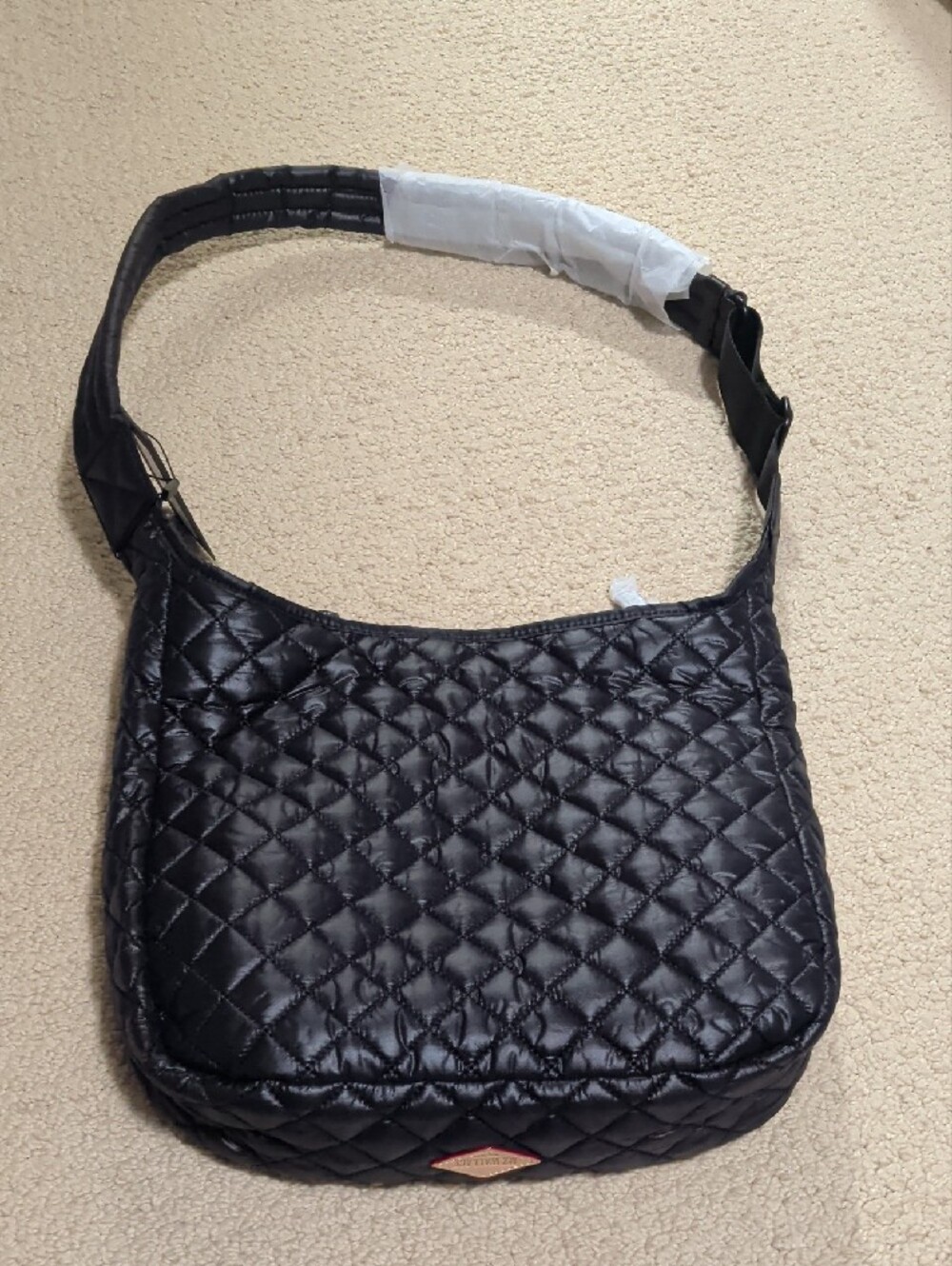 MZ Wallace Parker Deluxe Black Quilted Crossbody Shoulder Bag - Picture 4 of 12